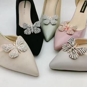 [Free Shipping] Detachable Shoe Accessories Butterfly Shoe Flower Decoration Rhinestone Shoe Decorative Buckle Wedding Shoe Toe Decoration High Heel Shoe Buckle