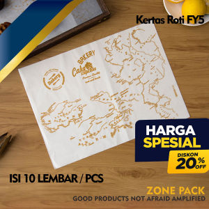 [ 10 LEMBAR ] Kertas Roti Motif 28 x 38 CM | Alas Roti Sandwich | Baking Paper Motif | Wrapping Paper Foodgrade | Alas Makanan Roti / Kue
