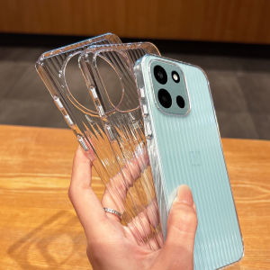 Turbo6xPro Luxury Transparent Corrugated Pattern Case For OnePlus Ace6T Ace 5 3 Pro 15T 13 12 Slim Shockproof Clear Stripe Cover