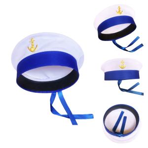 Sailor Hat Sailor Captain Costume Sailor Cap Men Yacht Captain Hat Navy Marine Hat Funny Party Hats Costume Accessories