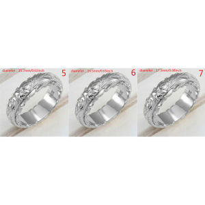 shiqinbaihuo Tinh tế Womens 14k Nhẫn vàng treo khắc hoa Vòng quà tặng kỷ niệm