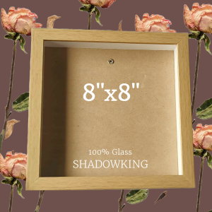 ShadowKing 8x8 Inches GLASS ShadowBox Shadow Box Frame For Flowers Hollow Box Art