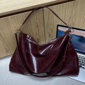 CANICECA Casual Cross-body Messenger Bag Versatile Oil Wax Leather Tote Bag Women Fashion Large Capacity Shoulder Bags
