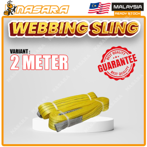 Nasara 3 Ton Polyester Webbing Sling Belt Lifting Sling Towing Belt Strap Double Loop Eye 1M - 12M / Tali Angkat / 起重吊带