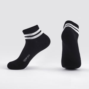 Tất Vớ Nam Nữ Cổ Ngắn UPPER YOU Cotton Tự Nhiên Kẻ Sọc Thời Trang 2 Màu Đen Trắng Dày Dặn Êm Ái Thoáng Khí Khử Mùi - BSF2002