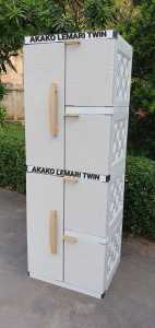 AKAKO lemari plastik/lemari pakaian plastik/lemari baju Twin akako