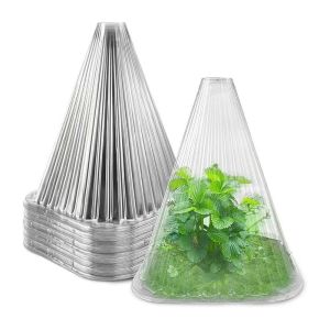 Amoki【Ready in Stock】 10Pcs Plastic Plant Covers Weather-Proof Plant Hats Protection Outdoor Garden Supplies Seedling Prot