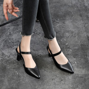 NEBULA STORE Giày sandal cao gót nữ trưởng thành hợp thời trang giày cao gót nữ đế dày tăng chiều cao giày cao gót mũi nhọn chất liệu da PU mềm mại