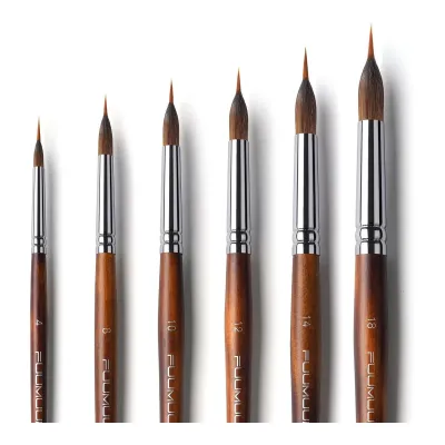 【Shop the Latest Trends】 Fuumuui Professional Sable Watercolor Brushes Premium Artist Liner Brush Set Synthetic Hair Extra Long Extended Point Brushes with Kolinsky Sable Body for Watercolor Gouache Ink