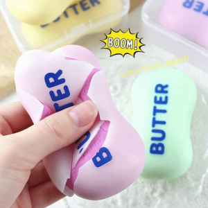 PUZHE Cookie Wax Cracking Squeeze Satisfying Sound Butter Soap Crunch Squishy Toy Creative Handmade Crispy Feel Squishy Kids Adults