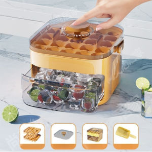Large Capacity Ice Cube Tray Silicone Ice Mold Hands Free No Mess Ice Making Kitchen Appliance