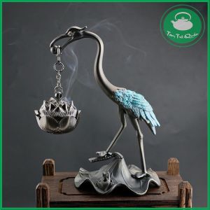 Tượng chim hạc treo lư đốt hương trầm mini