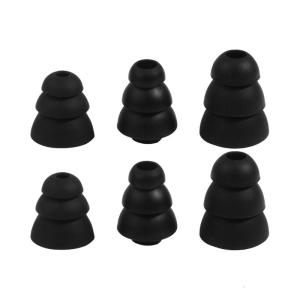 Triple Flange Ear Tips Earpads Replacement for in-Ear Headphones Inner Hole Approx 4.0mm