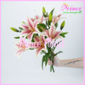Bunga Lily Latex Cabang 3 Bunga lili Palsu Bahan Lateks Artificial Real Touch Silk Flower Tiger Lilies Hiasan Hotel Bucket Rumah Cafe dan Dekorasi Pelaminan Berkualitas Import Premium Murah. 