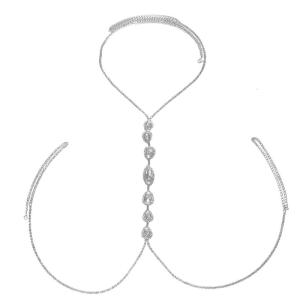Teardrop Rhinestones Body Chain Chest Chain Crystal Belly Waist Chain Summers Beach Body Jewelry for Women Girls Gifts