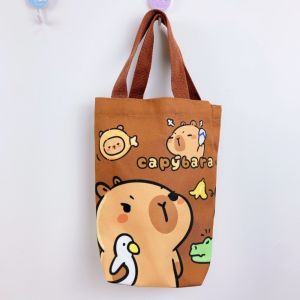 BETTERFORM การ์ตูน ฝาขวดน้ำคาปิบารา ป้องกันรอยขีดข่วน ผ้าใบ กระเป๋าเก็บร่ม แบบพกพา กระเป๋าใส่แก้ว ของตกแต่งขวดน้ำ