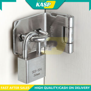 (3/4/5 Inch) Stainless Steel 90 Degree Hasp Nail Door Shed Latch With 30mm Padlock & Key Safety Padlock Gate Bol