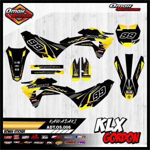 DECAL KLX GORDON. Sticker Striping Lis Variasi KAWASAKI  FULL BODY KLX GORDON DESIGN. ADT.006