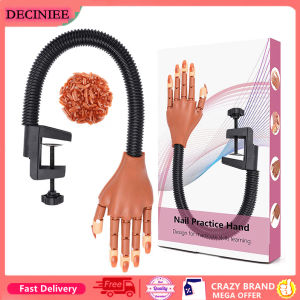 DECINIEE Nail Art Practice Equipment with 100pcs False Nails Adjustable Flexible Manicure Training Prosthetic Hand Nail Art False Hand