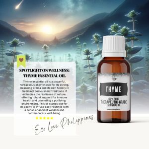 Eco Premium Thyme Essential Oil 100% Pure Therapeutic Grade Steam Distilled 100% Pure Vegan Aromatherapy