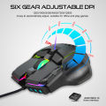 HXSJ 12800 DPI USB New Programmable Wired Gaming Mouse 10 Button RGB Backlit Desktop Computer.