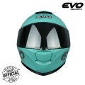 EVO GT-PRO Plain Turquoise Blue Dual Visor Full Face Helmet with Free Clear Lens. 