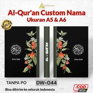 Alfareza - Al Quran Custom Nama Ukuran A5 / A6 | Quran Terjemahan Perkata Bisa Tulis Nama DW-044 | Alquran Cover Custom Nama