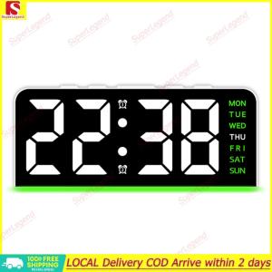 【Big Sale】LED Digital Alarm Clock Electronic Wall Clock Temperature/Date Display Bedside Alarm Clock Desk Alarm Clock for Bedroom【SuperLegend】