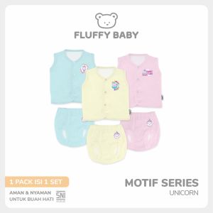 FLUFFY Setelan Kutung Celana Pop Unicorn (Isi 3Pasang) SBKDCS UMB SML