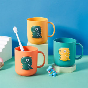 Cartoon Dinosaur Toothbrush Cup Plastic Cute Mouthwash Cup Durable Multipurpose Children Drinking Water Cup Bathroom Kitchen