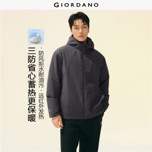 Giordano Men G-MOTION far-infrared hooded padded jacket Free Shipping 01076685
