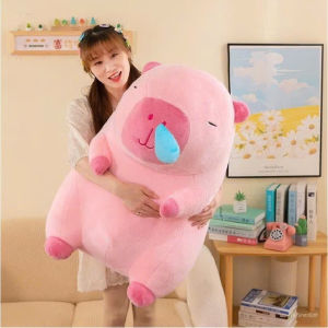 Gấu Bông Capybara Capybara hồng chảy nước mũi Siêu Mềm Mịn Mũi Có Thể Rút Ra Vào Được
