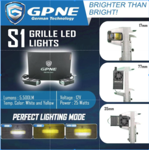 GPNE S1 GRILLE LED LIGHTS | 3000K/6000K | PERFECT LED LIGHTS FOR ALL UNIT| UNIVERSAL| 5500LM | 25WATTS