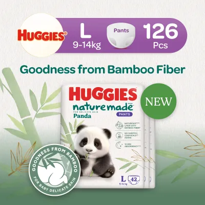 Huggies Naturemade Panda Pants L Case 42s x 3