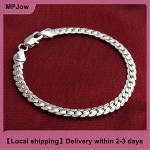 【Local shipping】 Plated Fashion Snake Chain 5 mm Width Bangle Jewelry Trendy Men Bracelets