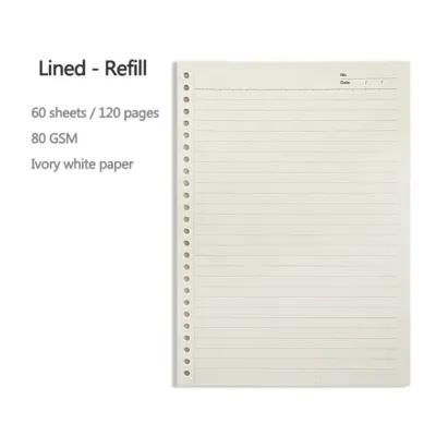 60 sheets Loose-leaf Notebook Refill A5/B5 Inner Page Blank Line Grid Book Daily Weekly Monthly Planner Inside Paper