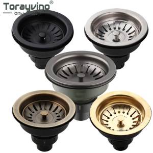 Torayvino High-Quality Kitchen Sink Stainless Steel Dish Drainer Strainer Stopper Combo Kit Drainage Waste Set SUS304 Filter2026