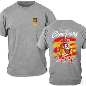 [Local Stock] HBESTY  Spain World Champions  T-Shirt Mens and Womens Sizes Tee Dual Star Glory National Crest Burgundy Graphic T Shirts Fan Gift