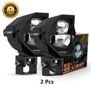 Novsight All Weather Dual Color 3 Inch Motorcycle Off-road Round Light Bar LED Pod lights High Beam & Low Beam Beam 6500K 3000K 45W 3500LM Super Bright Free Shipping