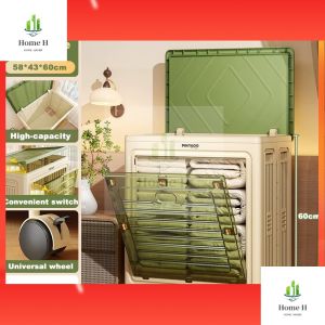 Folding Storage Box With Wheels Large Storage Cabinet Box Plastic Clothing and Toy Organizer
