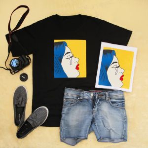 ELLIPSES.INC Tumblr Tee / T-Shirt / Kaos Wanita & Pria Lengan Pendek Crying Girl