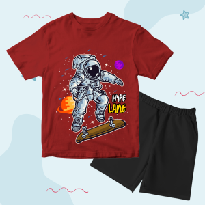 Baju Kaos Setelan Anak Motif Astronot Galaxy Cowok Distro Keren Umur 1 - 10 Tahun - Code8.id - DTF