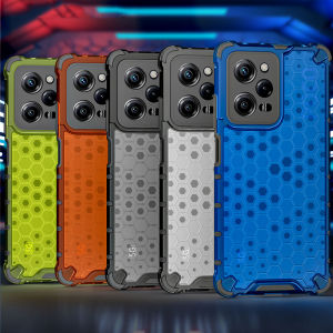 Honeycomb Armor Hybrid TPU + PC Phone Case for Xiaomi 15 Pro 14T 13T Redmi Note 14 4G Note14 Pro Plus + 5G Red Mi Note 13 13C Transparent Shockproof Cover Casing
