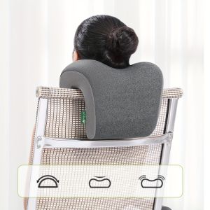 Ergonomic Office Chair Headrest - Comfortable Neck & Back Support Multifunctional Desk Nap Pillow Skin-Friendly Fabric Zipper Closure All-Season Use Gray Filling Spandex Cover Ideal for Home and Work Chair Cushion