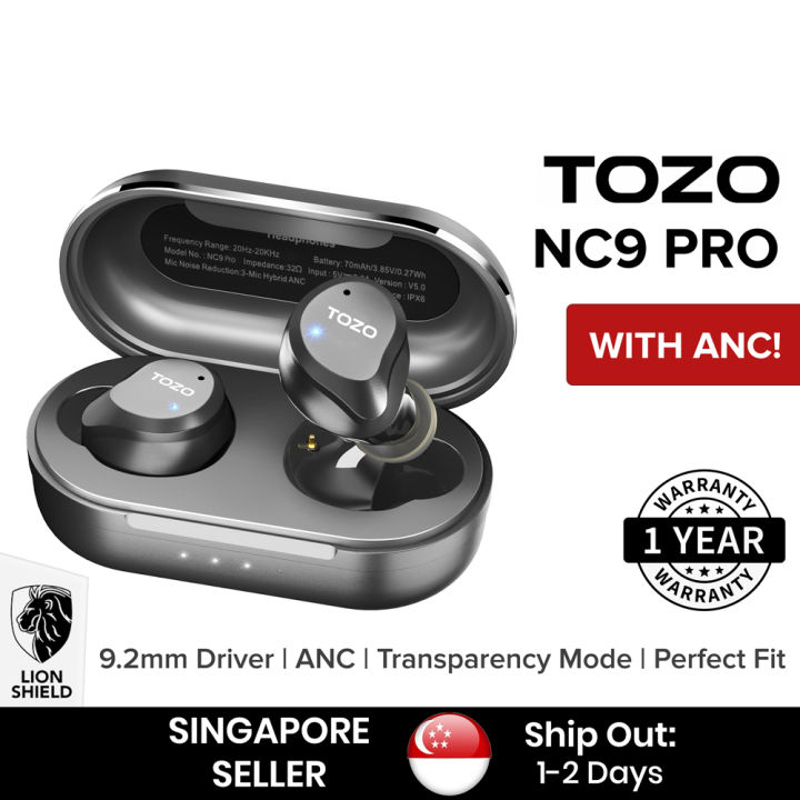 SG) TOZO NC9 Pro Hybrid Active Noise Cancelling Wireless Earbuds