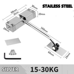 Heavy Duty 304 Stainless Steel Adjustable Automatic Spring Door Closer Hinge | Fire Rated | Channel Bearing | Supports Up to 30KG