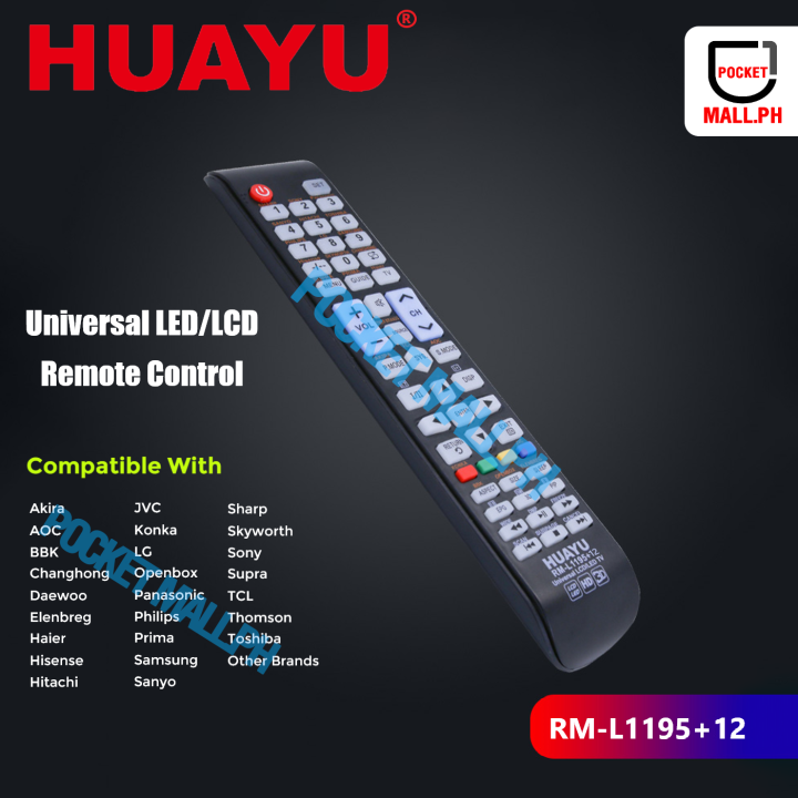 HUAYU RM-L1195+12 Universal LED/LCD Remote Control | Lazada PH