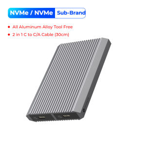 ช่องคู่ระบายความร้อนแบบ Dual NVMe เคส SSD M2 M.2ดิสก์ SSD NVMe สำหรับคีย์ M B & M ที่สำคัญ SSD เครื่องมือ SSD ฟรี