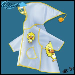 【dipao】 Kids EVA Cartoon Raincoat Waterproof Lightweight Raincoat For Boys Girls Kindergarten School Outdoor Play Black Yellow Pink