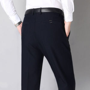Mens Spring and Autumn Dress Pants Straight Business Suit Pants Middle-aged and Elderly Mens Long Pants Mens Casual Pants Mens Autumn Pants
